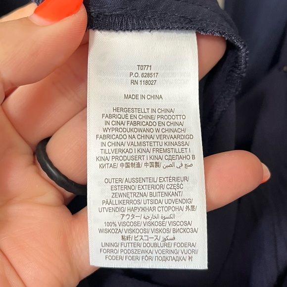 Boden Alice Faux Wrap Front Jumpsuit Short Sleeves Navy Blue Size 4 Petite NEW - Picture 12 of 13